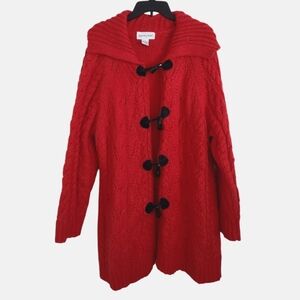 Bloomingdales plus size long bright orange sweater with buttons size 3X